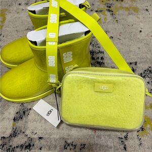 UGG Lime Green Boots and Bag BUNDLE